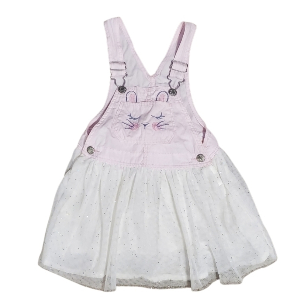 OshKosh B'gosh Toddler Girl Easter Bunny Glitter Jumper Dress 3T